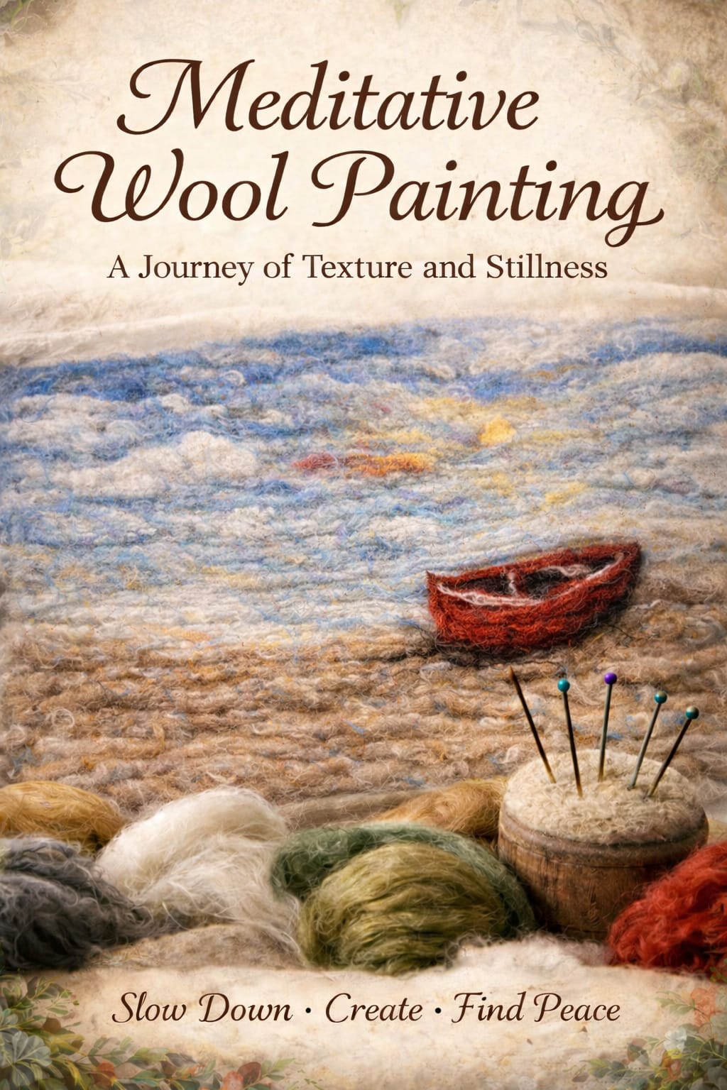 Meditative Wool Painting class artwork poster.